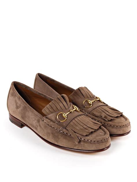 gucci loafers suede women's|gucci fringe loafer.